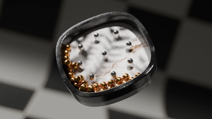 Balls in a marble container