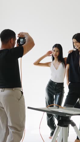 fashion photoshoot with two models