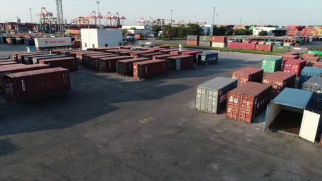overhead view of container clusters at nanjing port