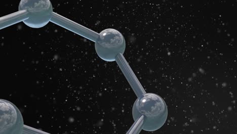 animación de micro 3d de moléculas en fondo negro