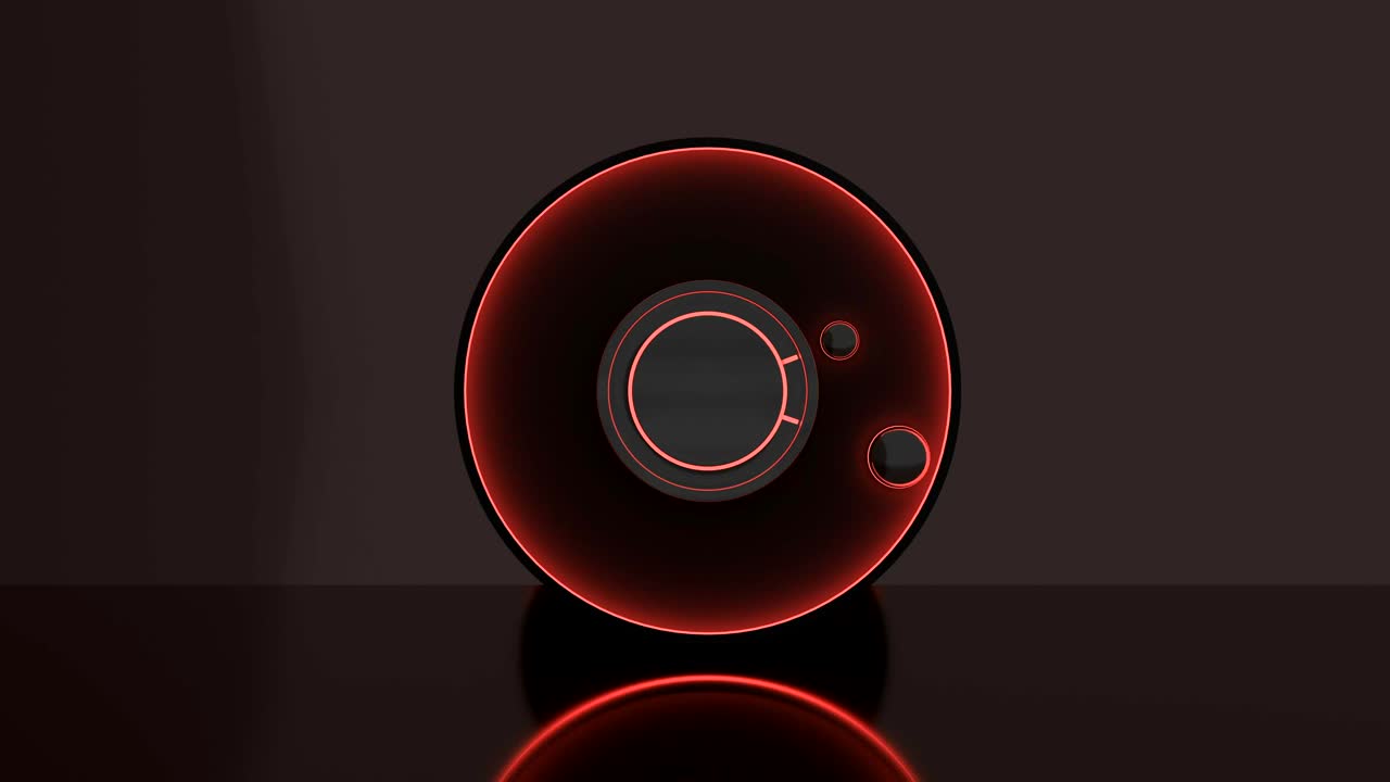 빛나는 은 반지 모양의 장치