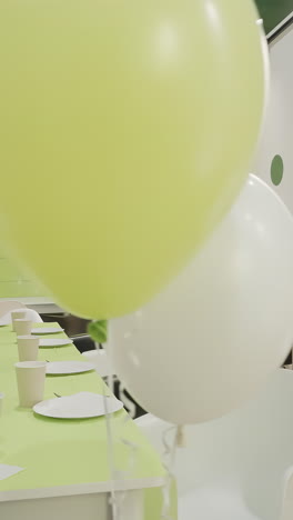 kids party room decor with balloons