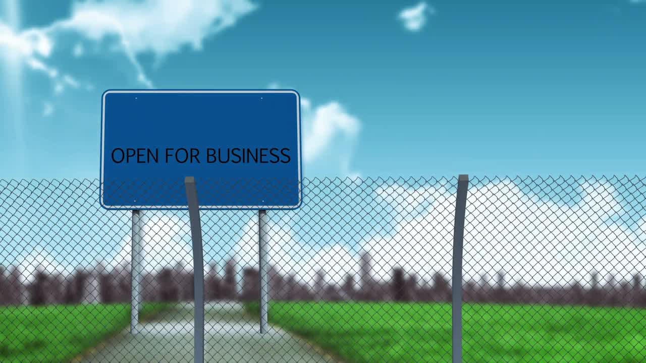 Conceptual borders animation for business opening