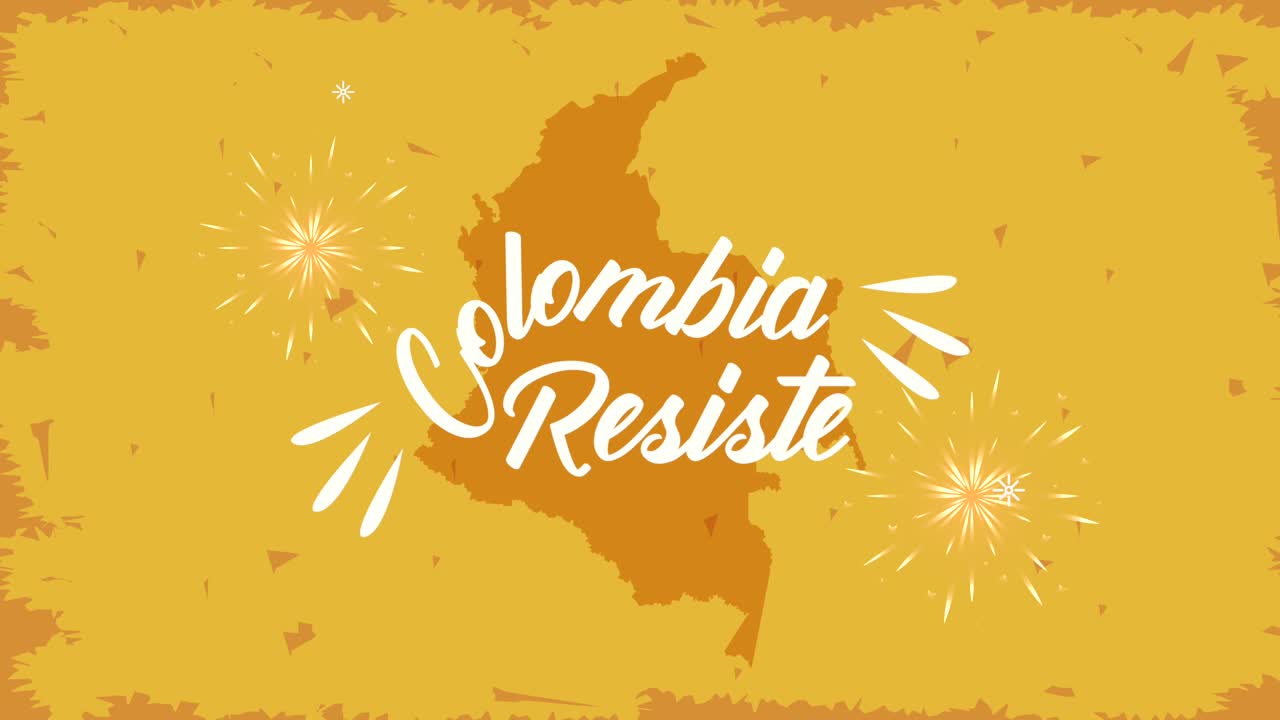 콜롬비아는 지도에 글자를 저항합니다.