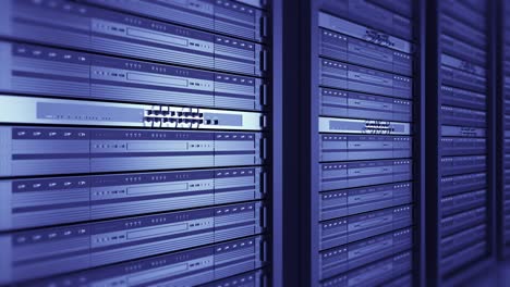 cerrar los racks de servidores en un centro de datos moderno. bucle sin fisuras.