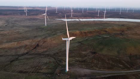 wind turbine rotating in eolic park