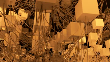 4k abstract cubic network nodes and wires.