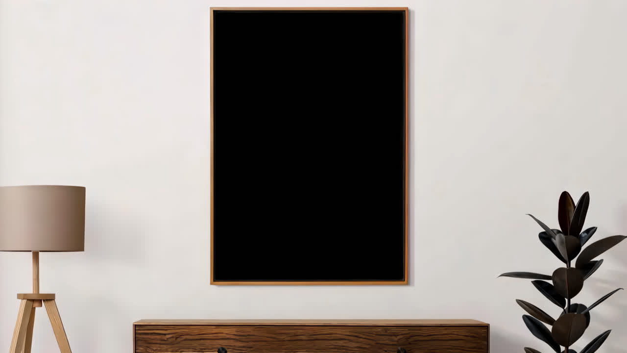Modern Minimalist Interior with Blank Frame