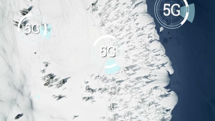 5G skrevet midt i futuristiske cirkler 4k