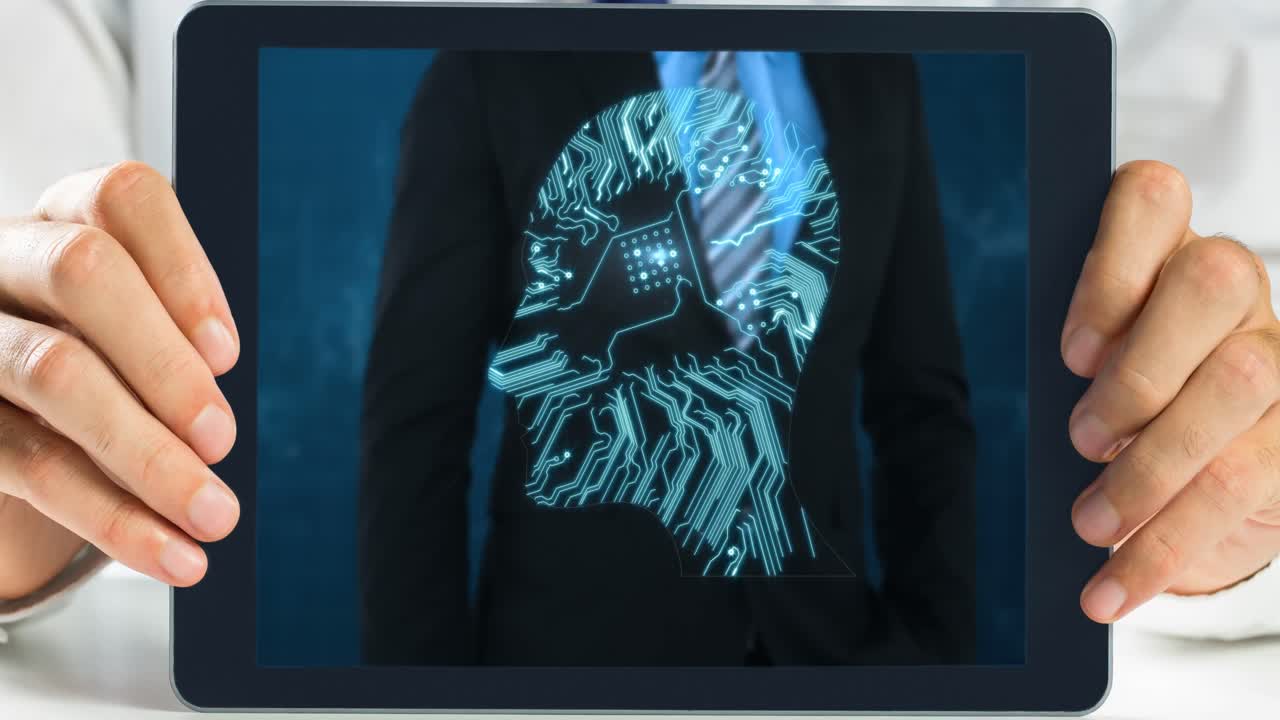 tableta que muestra a un hombre de negocios