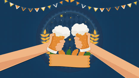 motion graphic of flat illustration for international beer day celebration