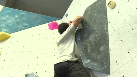 bouldering session at the climbing gym
