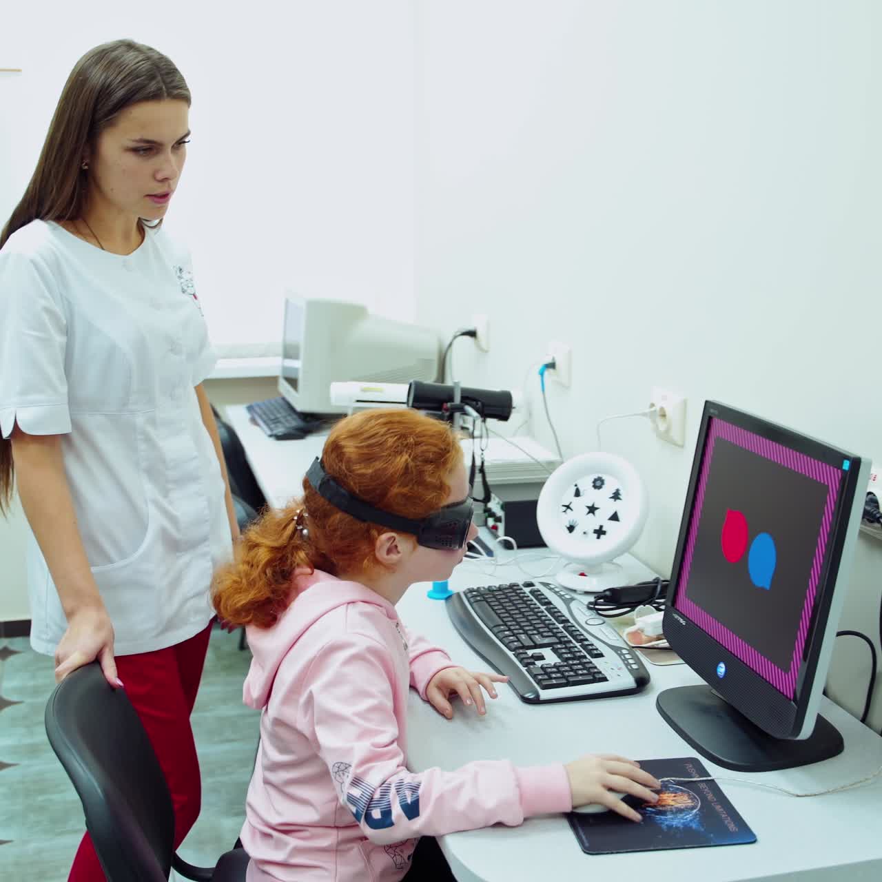 Little girl at ophthalmologist