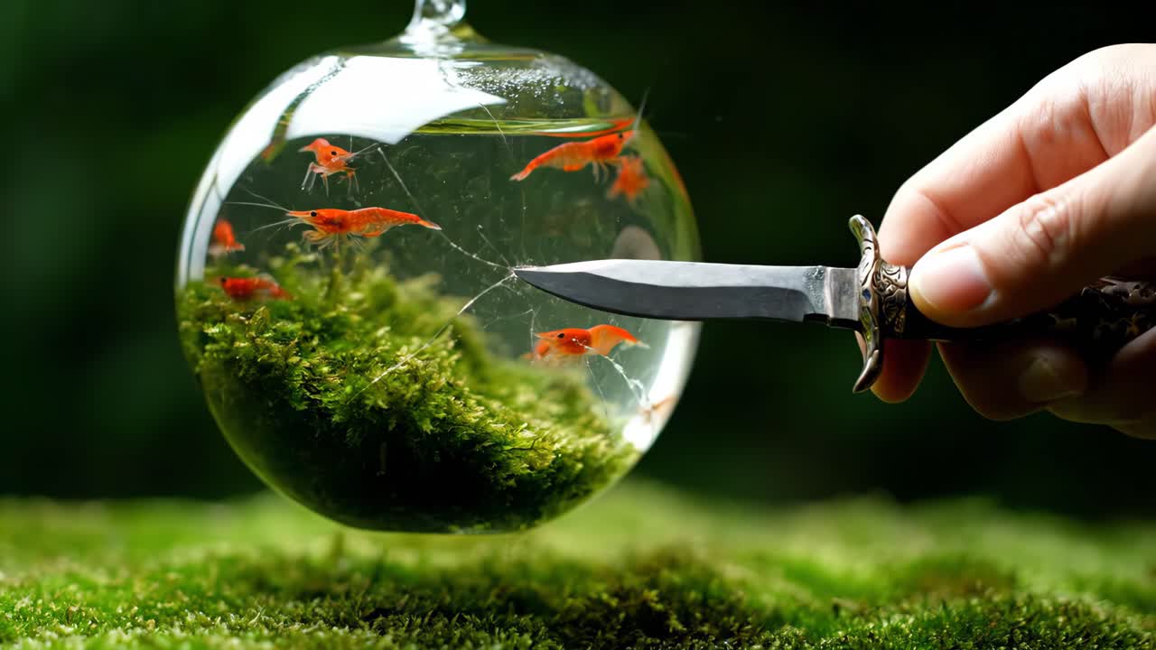 Shrimp in a Glass Terrarium
