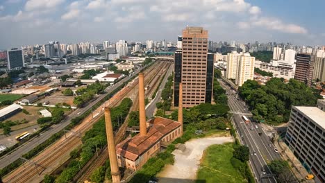 time lapse of são paulo, brazil at industrial area with factory