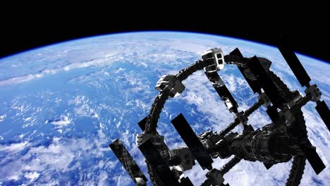 international space station in outer space over the planet earth