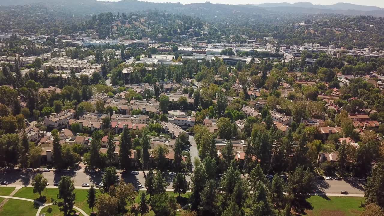 Aerial View of a Suburban Residential Area in California