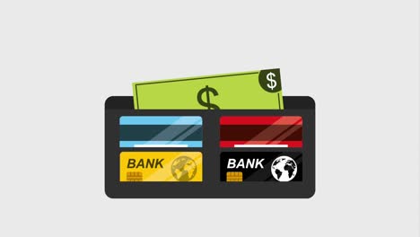 wallet with credit cards bank and dollar