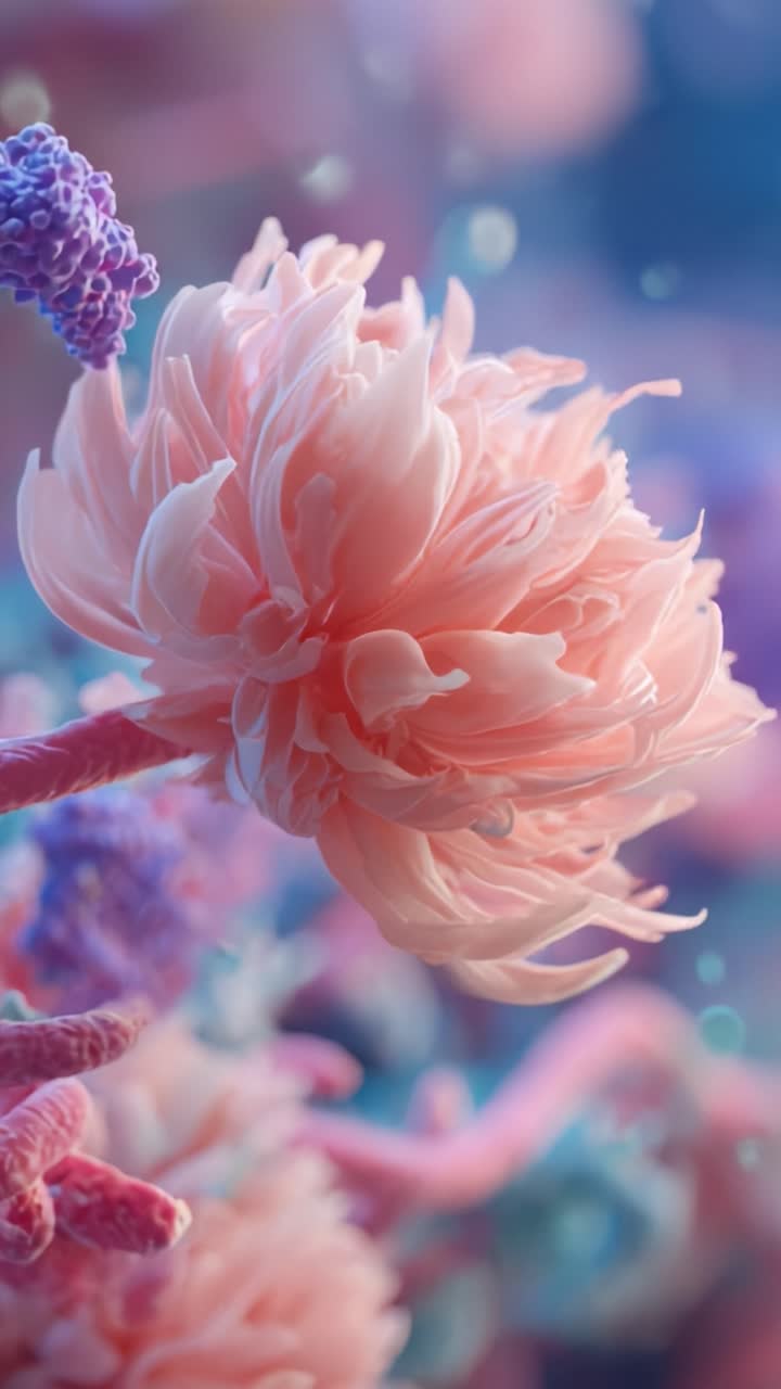 A Vibrant Close-Up of a Beautifully Detailed Pink Flower in Ethereal Surroundings: Nature's Artistic Display of Color and Texture