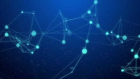 abstract network connection concept creative motion graphic background with code running