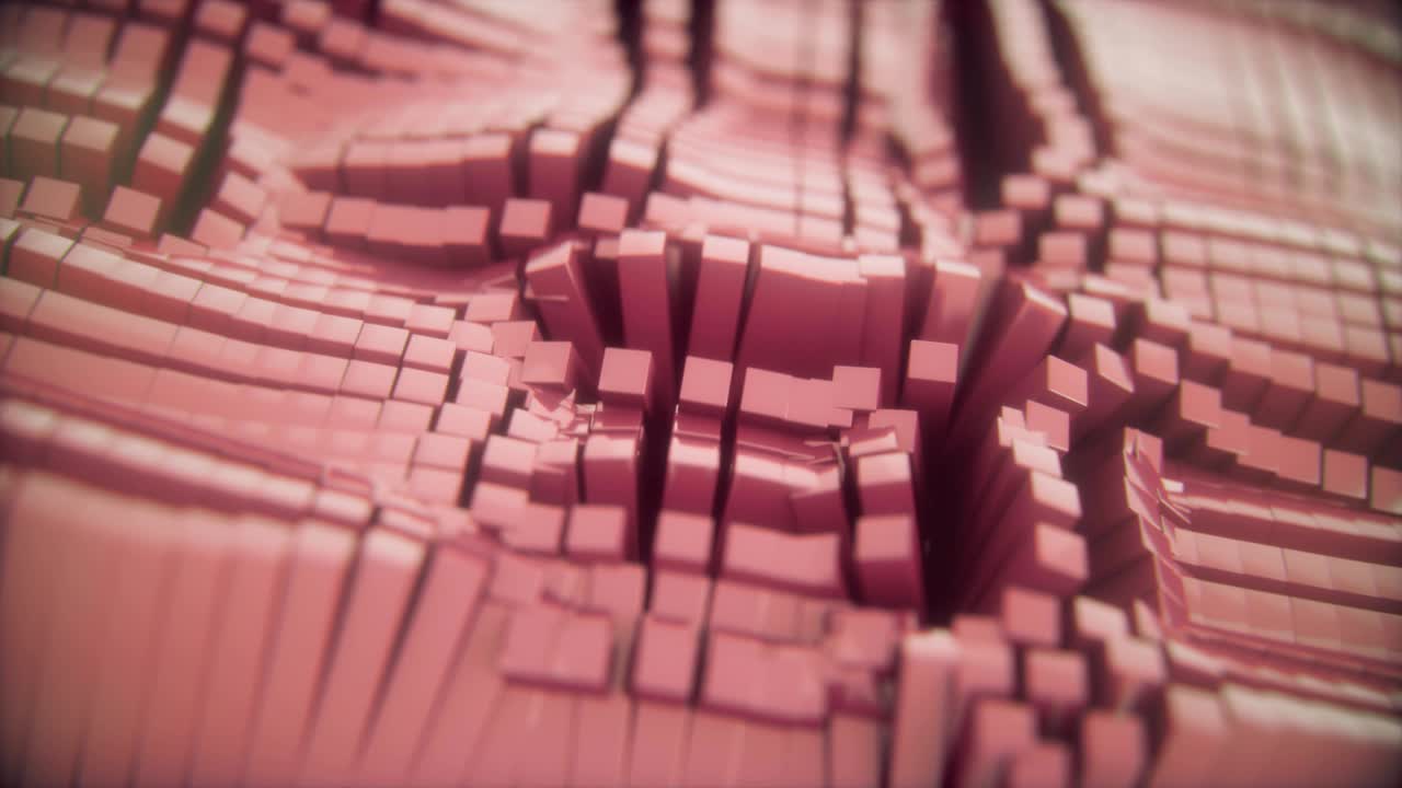 추상적인 3d 블록은 원활한 루프 파동으로 파동합니다.