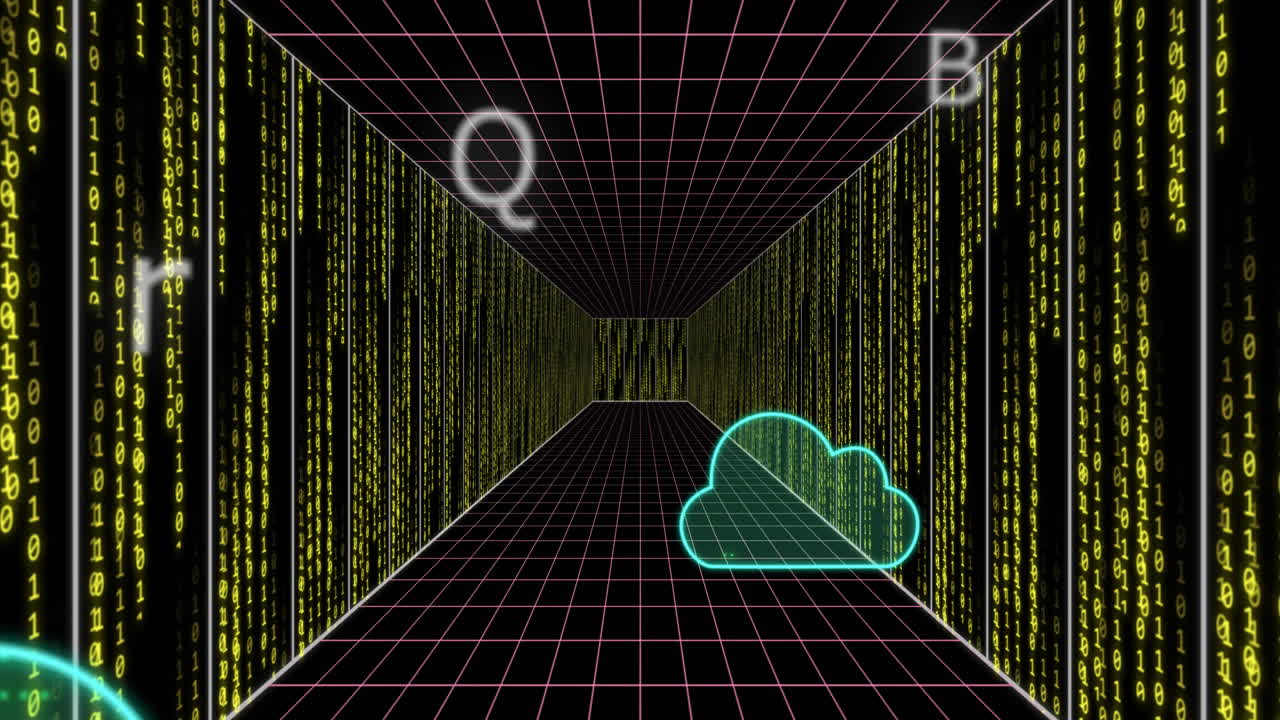 animación de nubes digitales sobre el procesamiento de datos