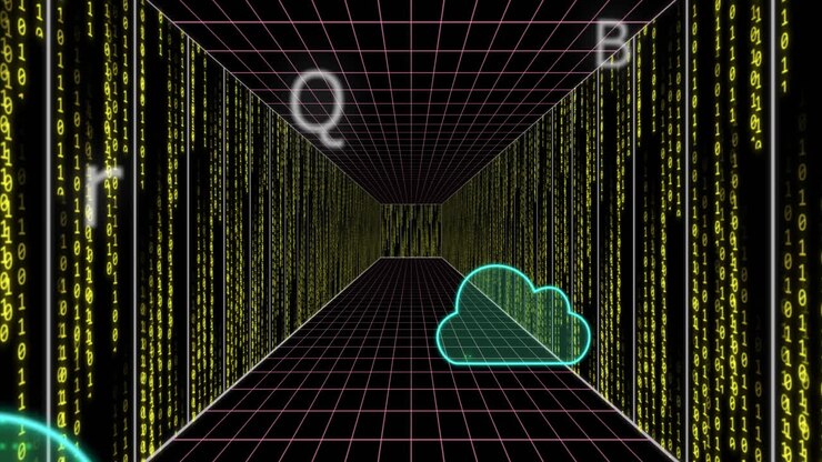 Animation of digital clouds over data processing
