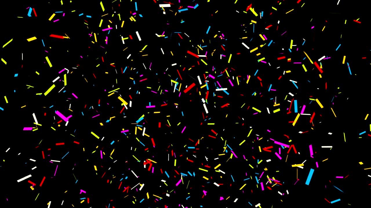 confeti colorido sobre un fondo negro