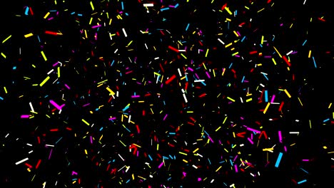 colorful confetti on black background