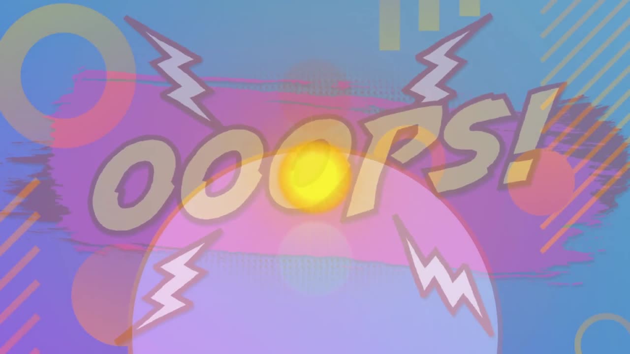 ooops 텍스트 위로 움직이는 모양의 애니메이션