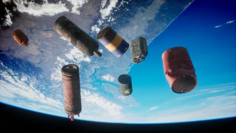 contaminación de la atmósfera del planeta tierra y el espacio