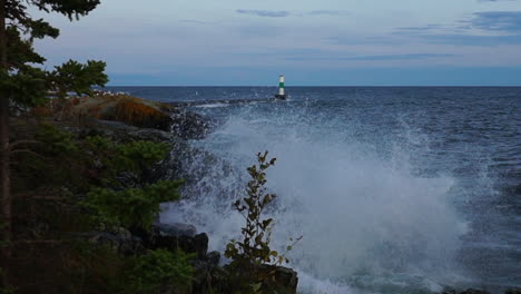 lago superior, minnesota olas rompiendo