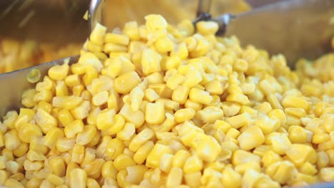 closeup of cooked corn kernels