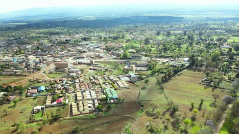 Rural-Africa-settlements,-Green-agriculture-farms,-Kenya-houses,-poor-settlement-Africa,-Rural-houses-of-Kenya