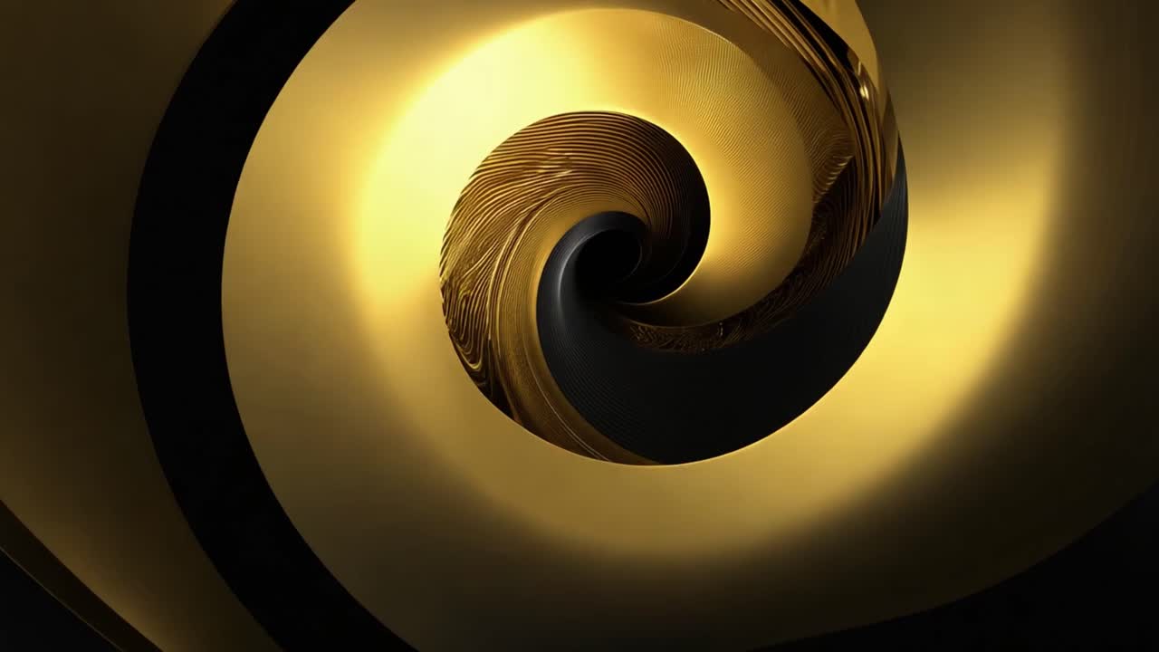Abstract Golden and Black Spiral Swirl Design