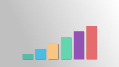 gráfico de columnas coloridas en crecimiento