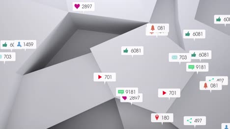 animation of social media data processing over abstract pattern
