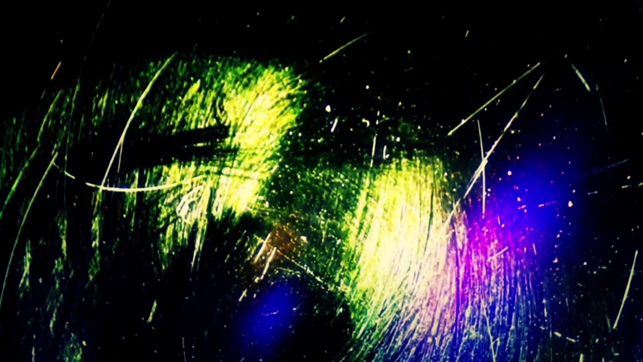 Vibrant Abstract Light Leaks and Scratches on Black Background