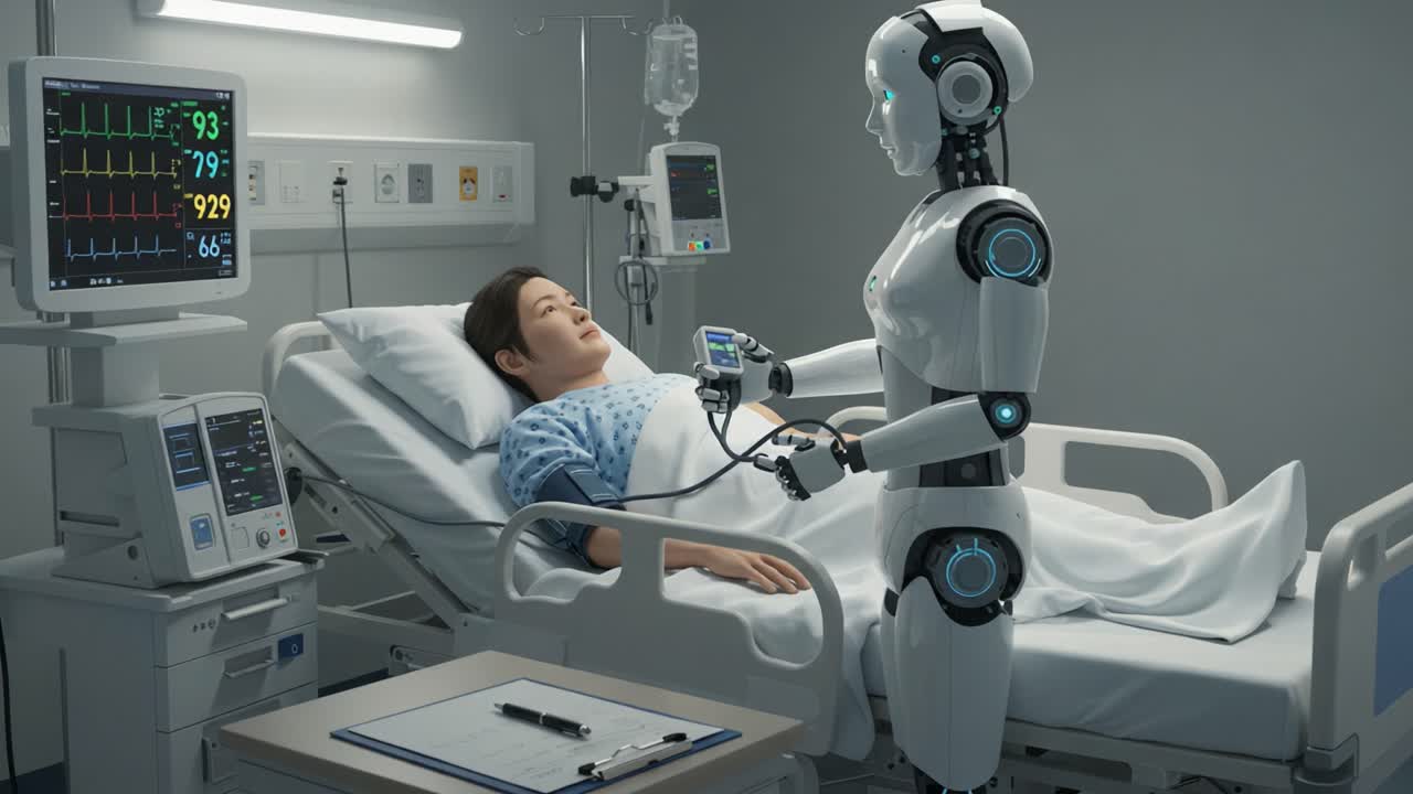 A Compassionate Robot Assists in Patient Care: The Evolution of Healthcare Technology and Emotional Support in Modern Medicine