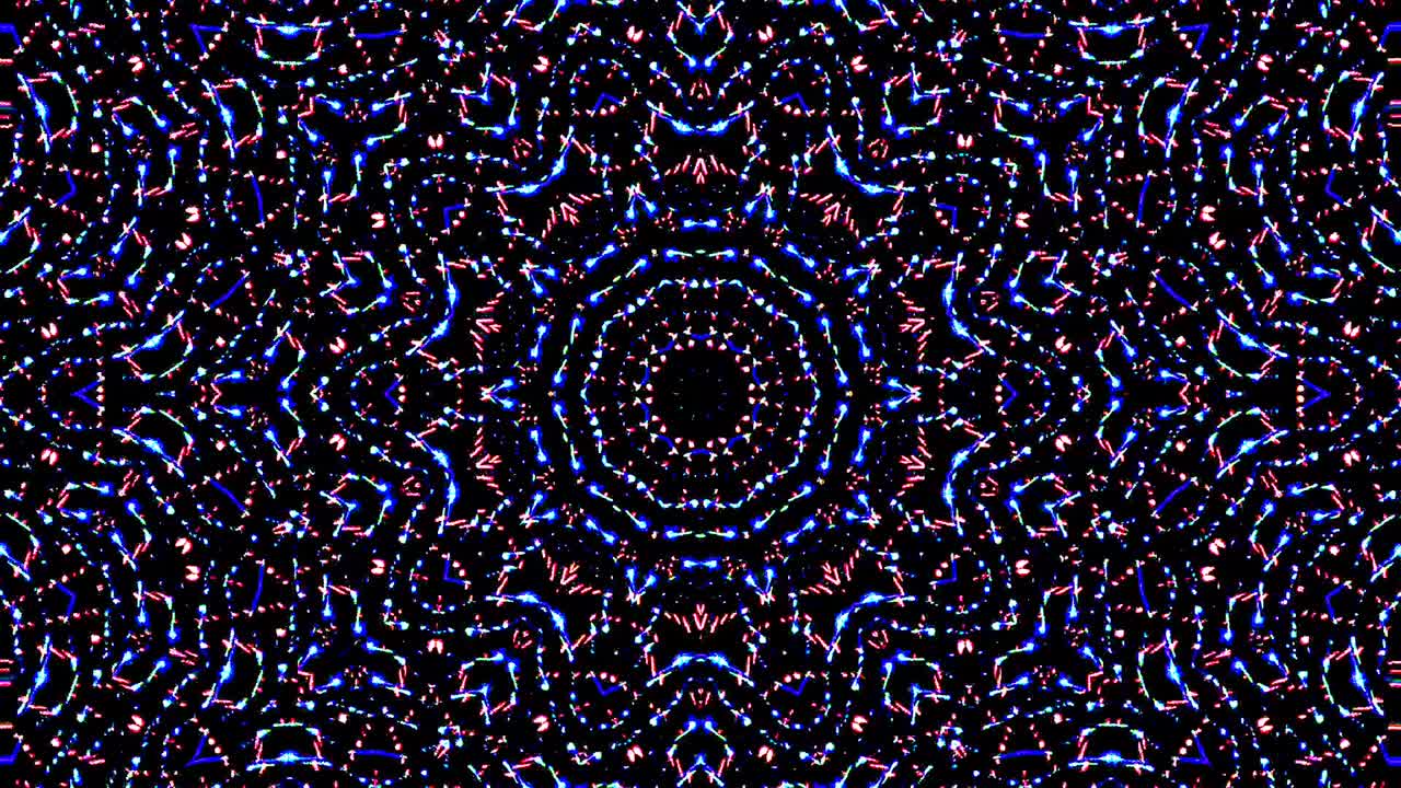 Beautiful shining abstract kaleidoscope, shining colorful light set smooth motion