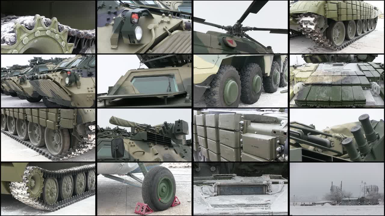 collage de tanque de vehículo de combate blindado