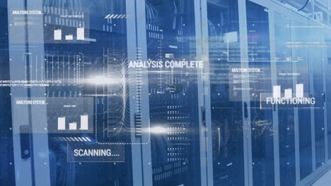 animation of data processing and digital information flowing