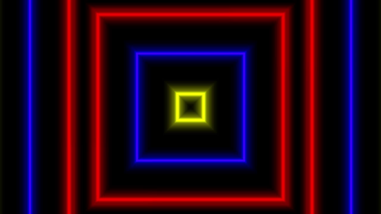 Neon geometric pattern illumination animation motion graphics