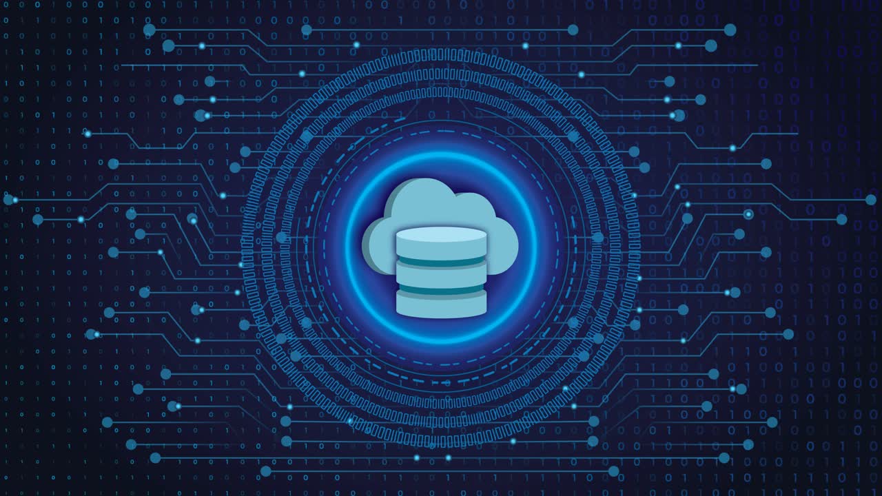 ciberseguridad, base de datos segura, almacenamiento encriptado, iaas, paas, concepto saas mostrado con iconos de base de datos y nube
