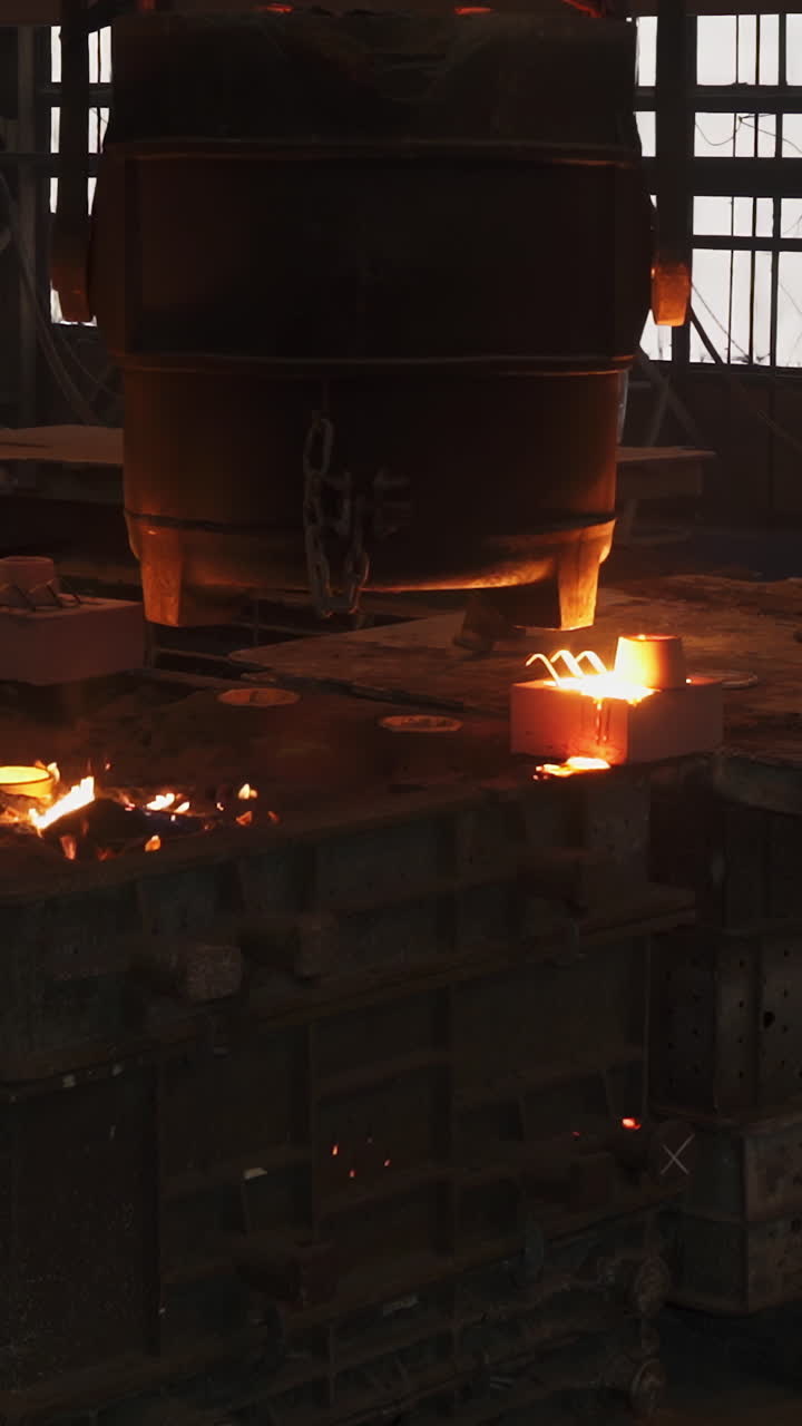 Metal Foundry Pouring Molten Metal