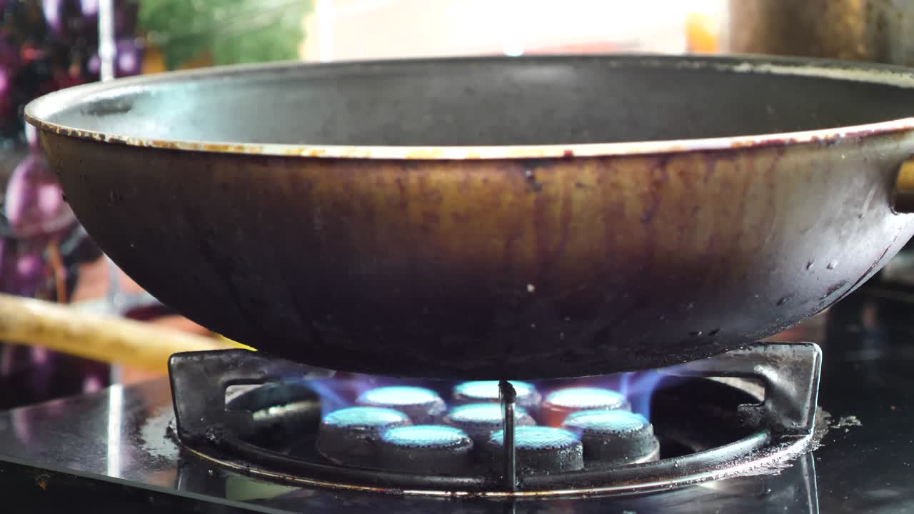 opened the gas-burning in the kitchen for cook