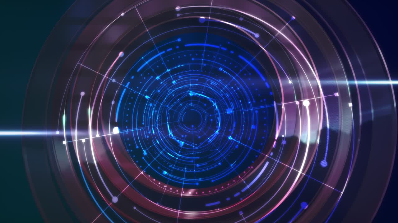 gráfico futurista con líneas azules y elementos circulares