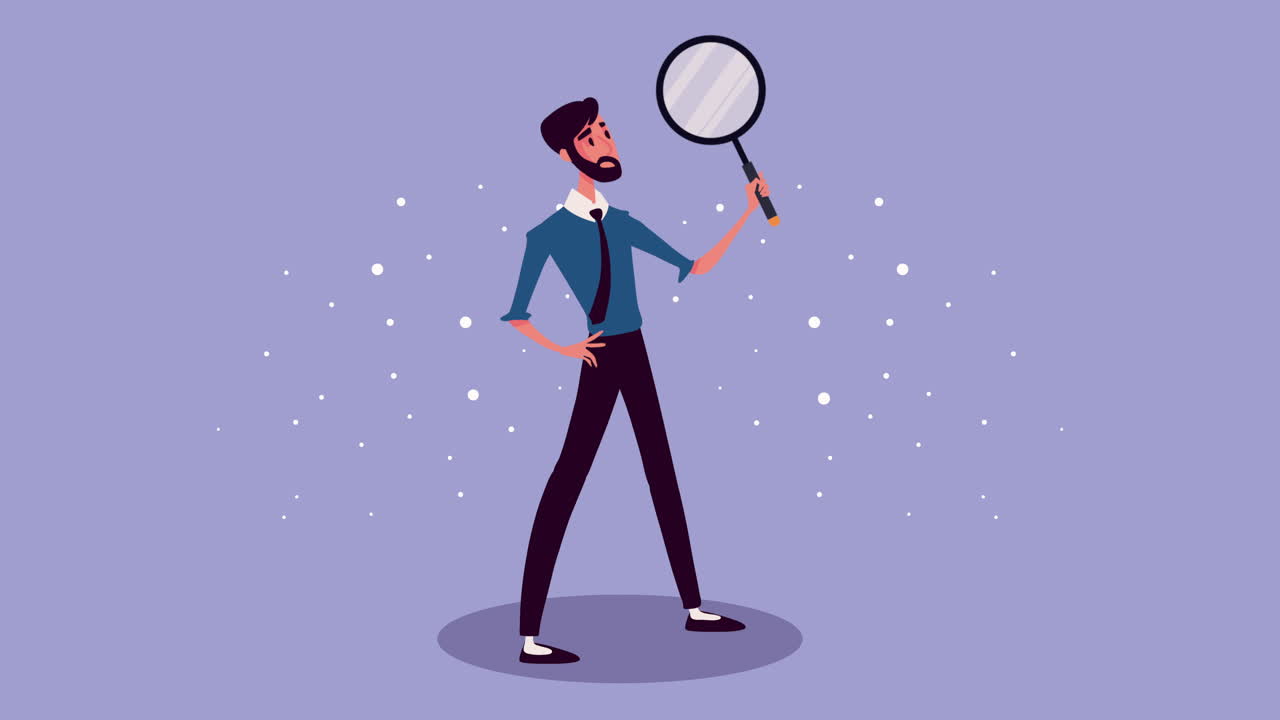 hombre de negocios con lupa