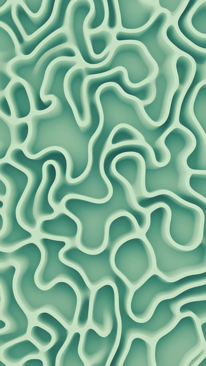 Abstract Organic Green Maze Pattern Undulating Seamlessly