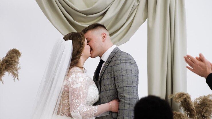 Couple at the altar